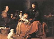 MURILLO, Bartolome Esteban The Holy Family with a Bird oil
